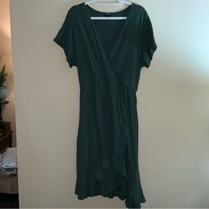 Torrid plus size green faux wrap soft dress